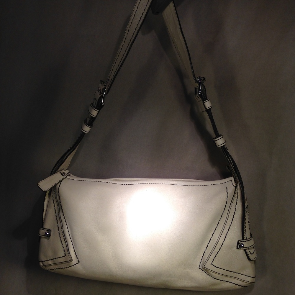 Carlo Falchi Fatto a Mano White Leather Handbag